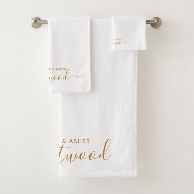 Couple Name Wedding Monogram Bath Towel Set (Insitu)