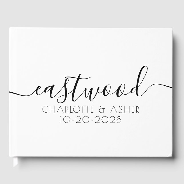 Couple Name Wedding Monogram  Guest Book (Front)