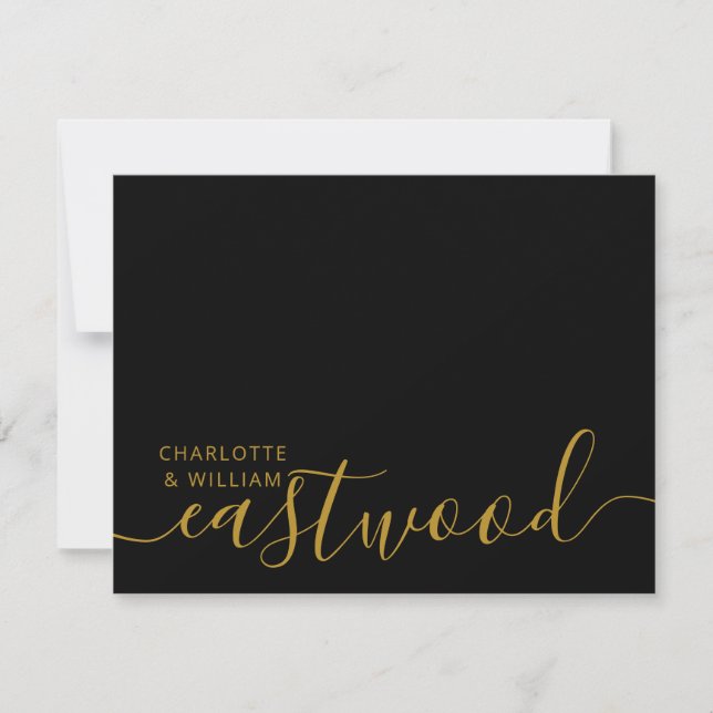 Couple Name Wedding Monogram Note Card (Front)