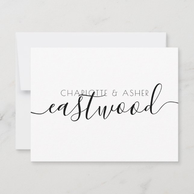 Couple Name Wedding Monogram Note Card (Front)