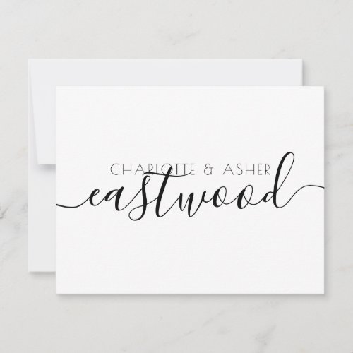 Couple Name Wedding Monogram Note Card