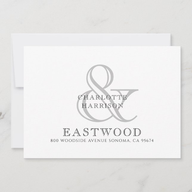 Couple Name Wedding Monogram Note Card (Front)