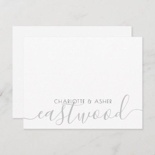 Couple Name Wedding Monogram Note Card