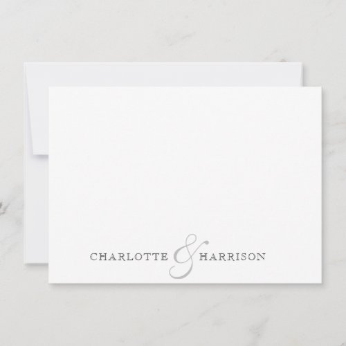 Couple Name Wedding Monogram Note Card