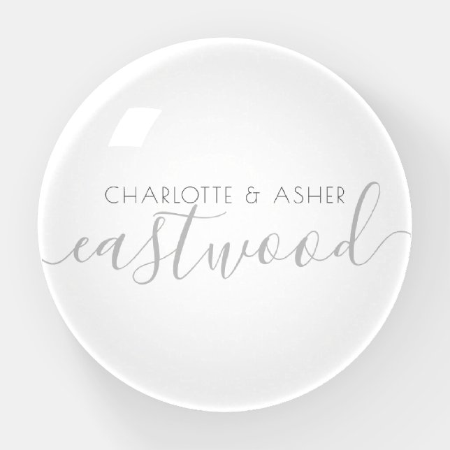 Couple Name Wedding Monogram  Paperweight (Front)