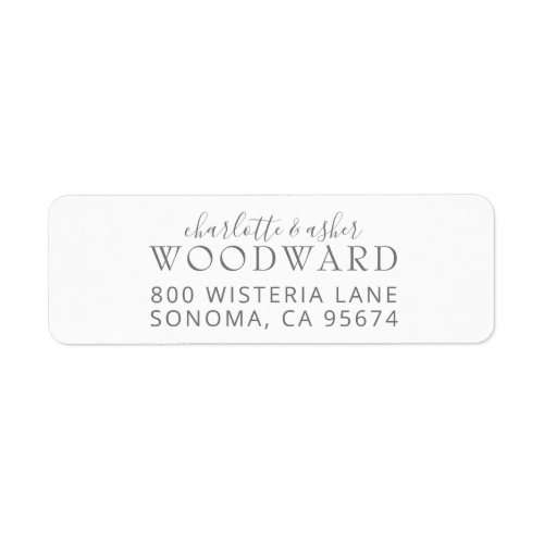 Couple Name Wedding Monogram Return Address Labels