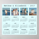 Couple Names and Photos | 2017 Photo Calendar Poster<br><div class="desc">2017 Photo Calendar. Personalize this cool calendar with your photos and text. This product is fully customizable. All texts are editable and colors can be easily changed to what best fits you.</div>