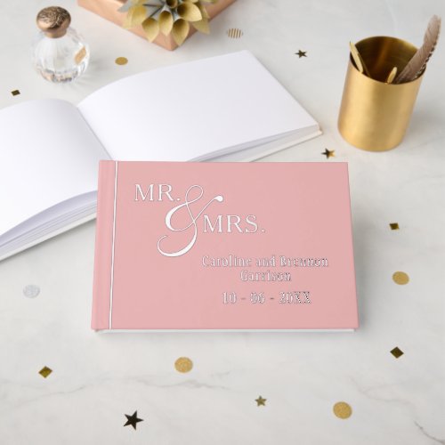 Couple Names Established Date Year Gold Foil Foil Guest Book