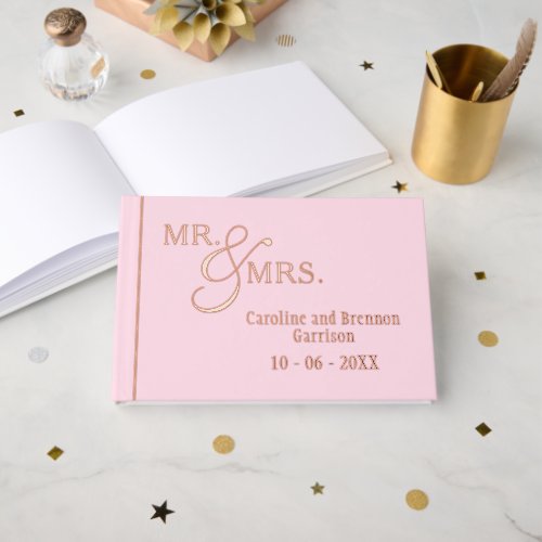 Couple Names Established Date Year Gold Foil Foil Guest Book