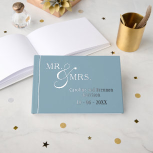 Couple Names Established Date Year Gold Foil Guest Book