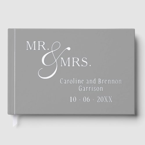 Couple Names Established Date Year Gold Foil Guest Book