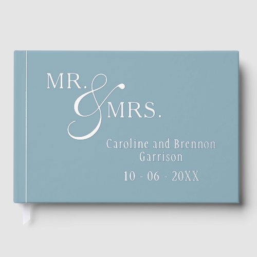 Couple Names Established Date Year Gold Foil Guest Book