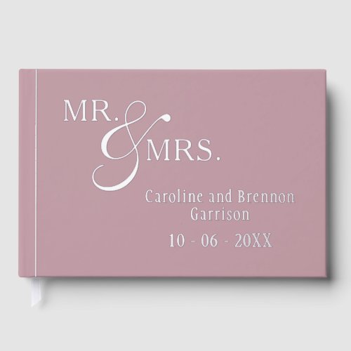 Couple Names Established Date Year Gold Foil Guest Book