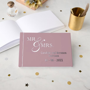 Couple Names Established Date Year Gold Foil Guest Book