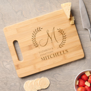 Couple Names Family Name Monogram Engraved Cutting Board