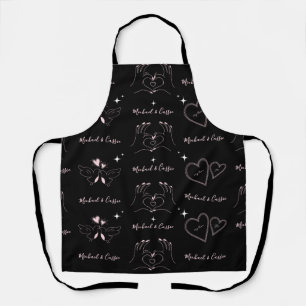 Couple Names Pattern Romantic Valentine's Day Cute Apron