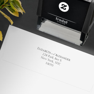 Couple Names Return Address Wedding Rubber Stamp