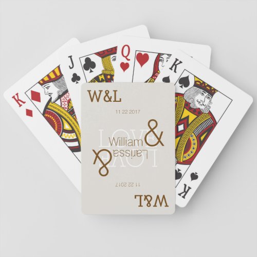 couple names romantic celebration wedding poker cards