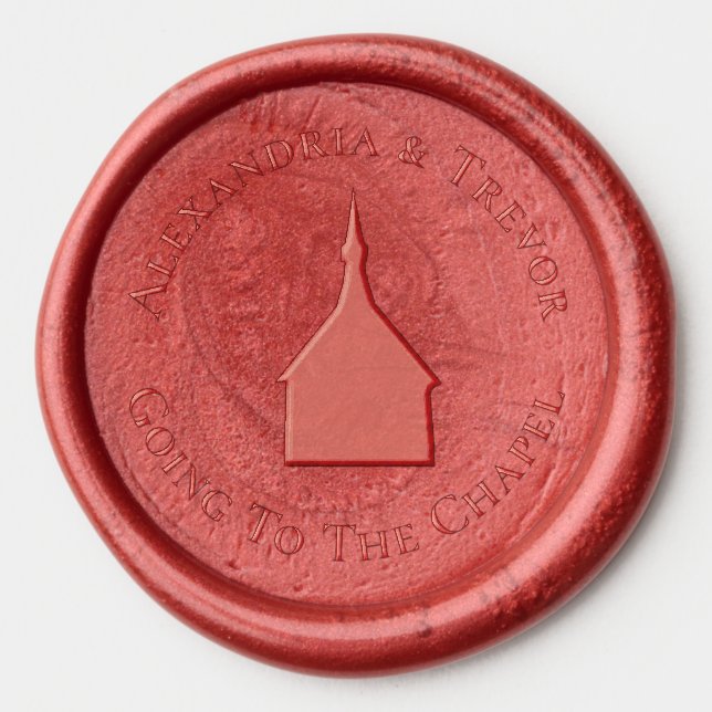 Couple Names Simple Initials Chapel  Wax Seal Sticker (Front)