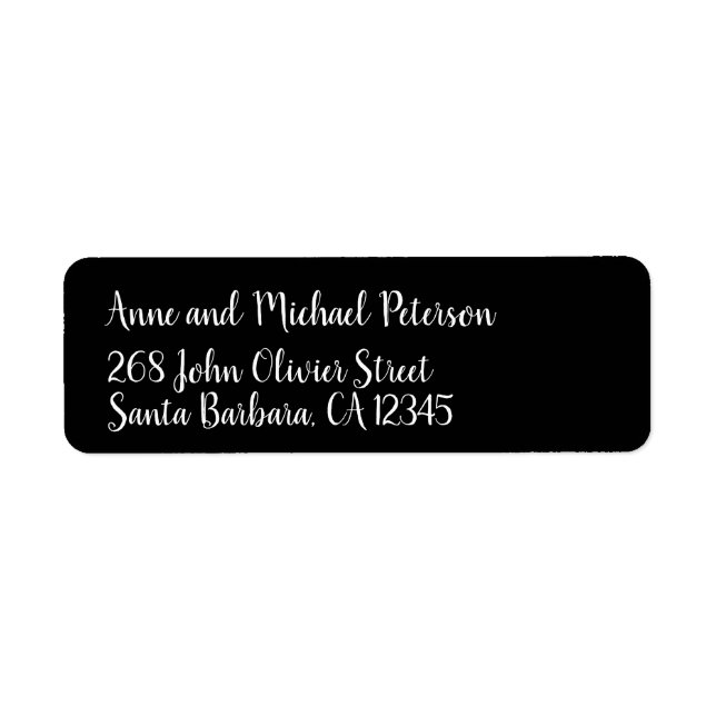 couple names / surname with home address black label (Front)