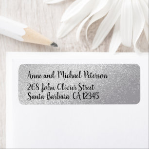 couple names / surname with home address silver label