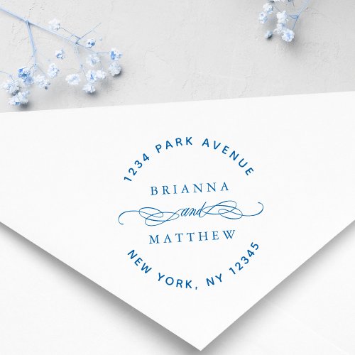 Couple Names Wedding Return Address Rubber Stamp
