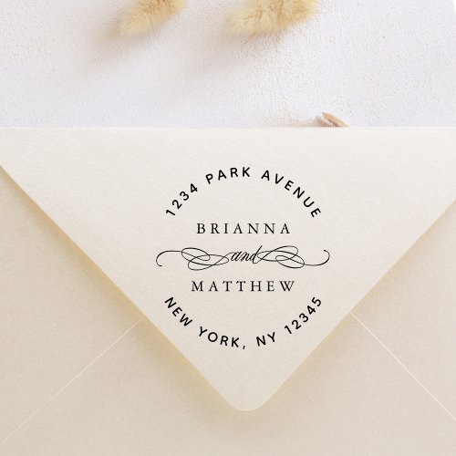 Couple Names Wedding Return Address  Self_inking Stamp