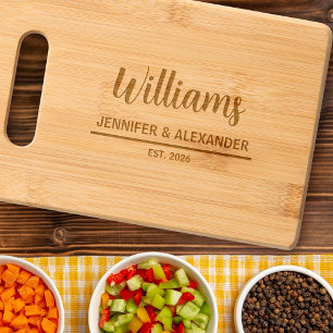 Couple Names Wedding Shower  Engraved Cutting Board