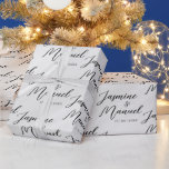 Couple Names White Gift Wrapping Paper Wedding<br><div class="desc">✨Looking for a unique way to add a personal touch to your wedding gift 🎁? With this ''Couple Names Gift Wrapping Paper'' ✨ Your gifts won't just impress - they'll create memorable experiences for the special couple! 🥂💕 Our wedding customizable wrapping paper features the lovely names of the couple elegantly...</div>