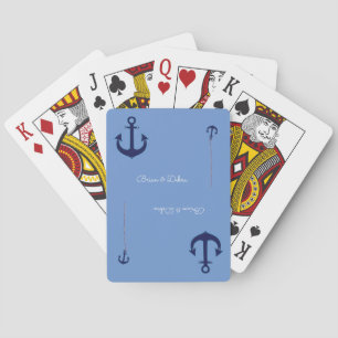 couple names with anchors blue poker cards