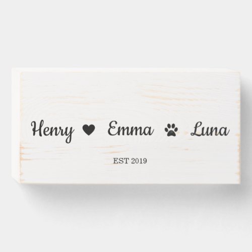 Couple Names With Dog Name Wood Sign with Names