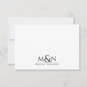 Couple Newlywed Ampersand Monogram Note Card