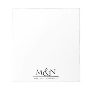Couple Newlywed Ampersand Monogram Notepad
