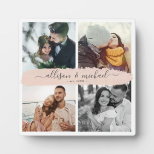 Couple Newlywed Custom Name Instagram Photo Grid Plaque