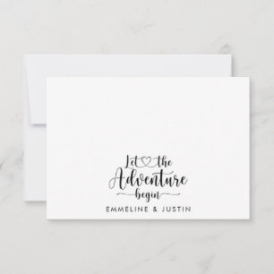 Couple Newlywed Let The Adventure Begin Note Card