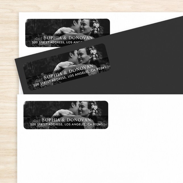 Couple Newlywed Photo Return Address Label (Creator Uploaded)