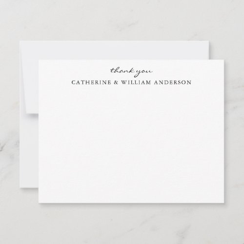 Couple Newlywed Simple Script Thank You Stationery Note Card
