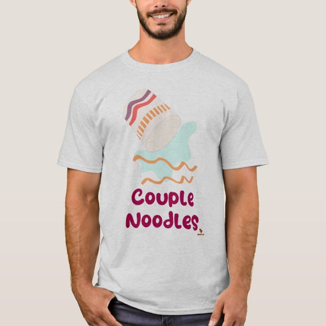 Couple Noodles Funny Ramen Humor Design T-Shirt (Front)