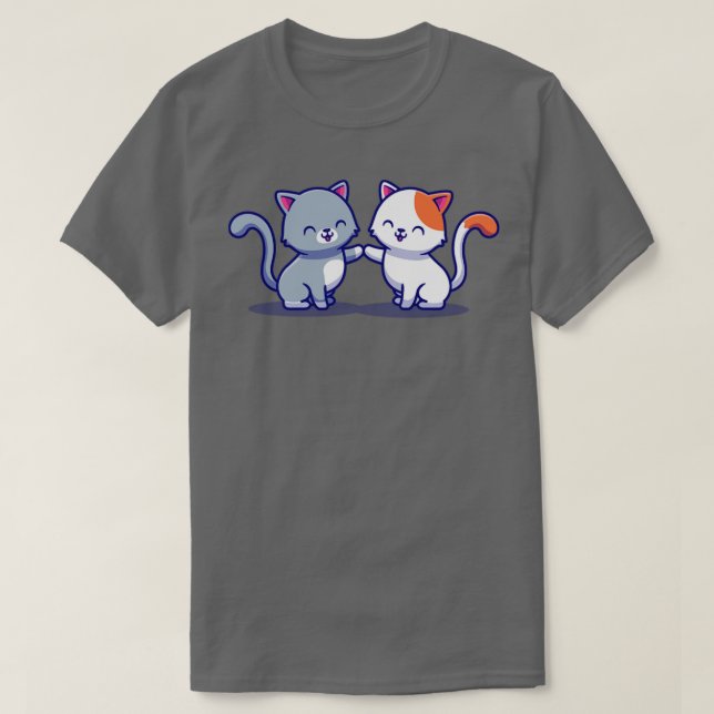 Couple Of Cat Cartoon3 T-Shirt (Design Front)