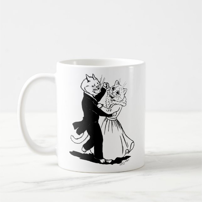 Couple of Cats Dancing, Louis Wain Coffee Mug (Left)