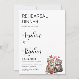 Couple of Cats in Love Rehearsal Invitation
