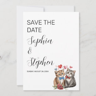 Couple of Cats in Love Save The Date