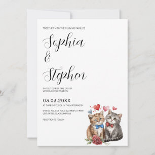 Couple of Cats in Love Wedding Invitation