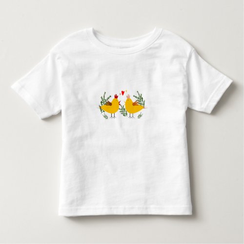 Couple of chickens in love toddler t_shirt