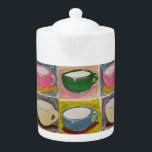 Couple Of Cups  Teapot<br><div class="desc">A couple of cup paintings hand made by Sue Clancy are now,  whimsically,  on a teapot.</div>