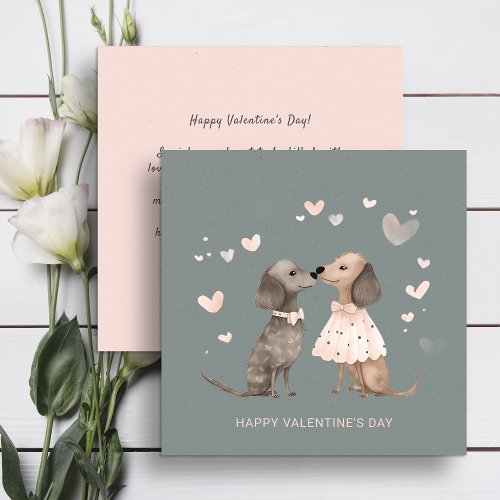 Couple of cute dogs Valentines Day  Holiday Card