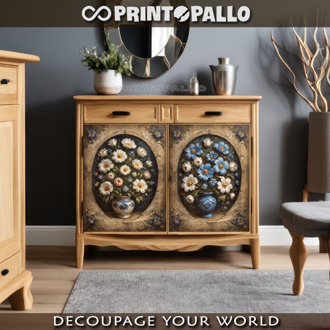 Couple of Flowers pot for two door cabinet Tissue Paper (Creator Uploaded)