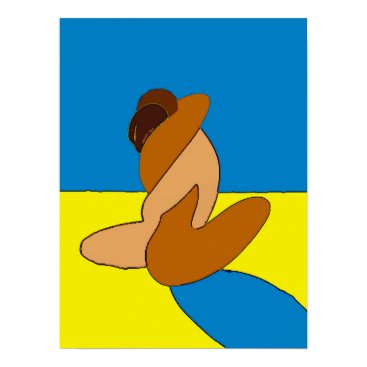 Couple On Beach Abstract Poster Couple On Beach Abstract Poster