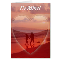 Couple on the Beach Valentine Greeting Card