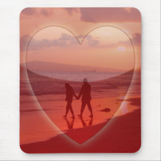 Couple on the Beach Valentine Mouse Pad